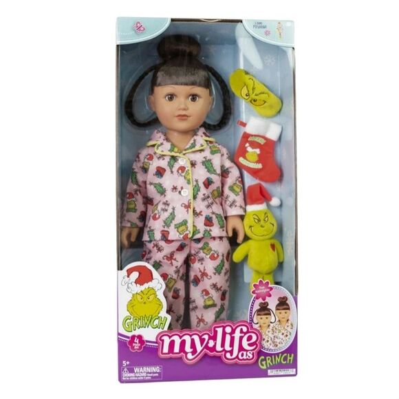 My Life As Grinch Sleepover 18 inch Doll Christmas Holiday Collectible Brunette - Picture 1 of 15